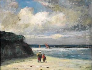 Bord De Mer En Normandie by Rene Tener