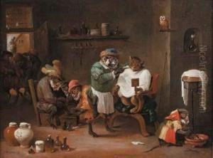 Le Singe Barbier by Abraham Teniers