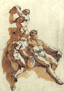 Three male nudes by Francesco Fontebasso