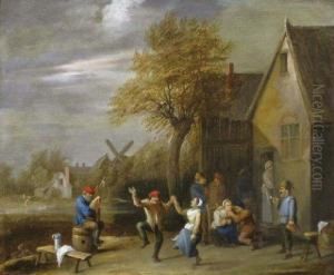 Danse Villageoise Devant Une Auberge.