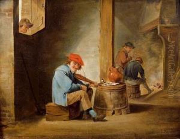 Joueur De Violon Dans Un Interieur Paysan - view 1