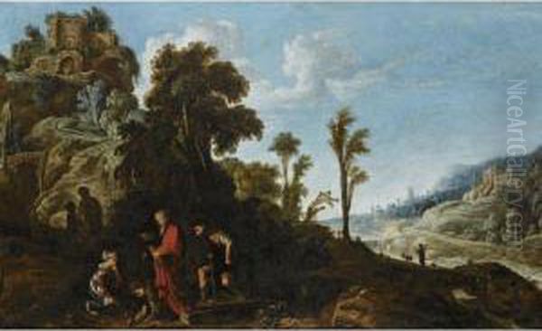 An Extensive Wooded Landscape With A Biblical Scene - view 1