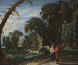 Jacob Wrestling With The Angel by David The Elder Teniers
