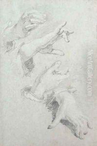 Four gesturing hands