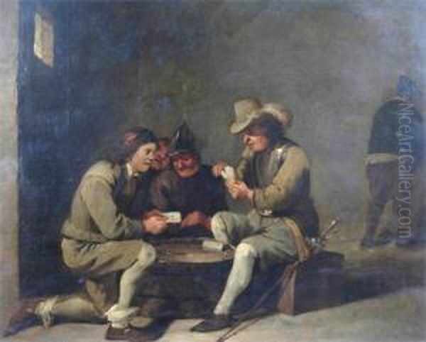 Tavern Interior, Men Playing Cards - view 1