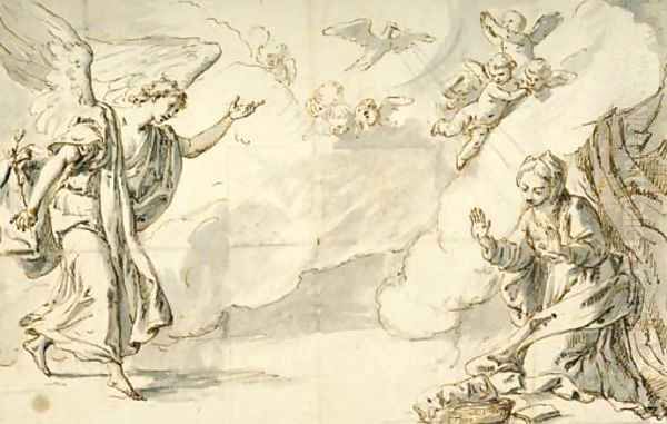The Annunciation design for the surround of a devotional image - view 1