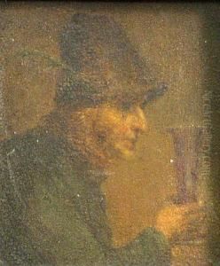 A Man Holding A Glass by David The Younger Teniers