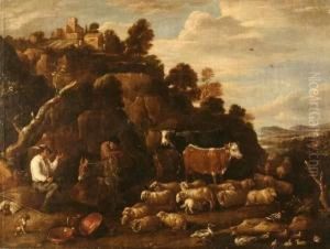 Herdsmen In A Mountainous Landscape by David The Younger Teniers
