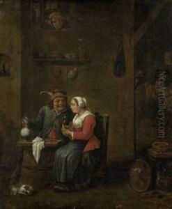 D. J. - Umkreis: Bauernpaar by David The Younger Teniers