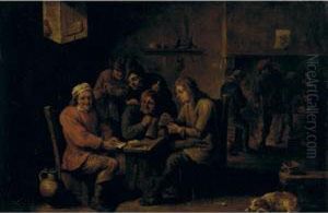 Peasants Playing Cards In A Tavern by David The Younger Teniers