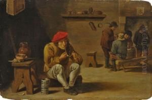 Raucher In Der Wirtsstube by David Teniers De Jonge
