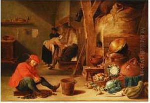 Interior De Cocina by David Teniers De Jonge