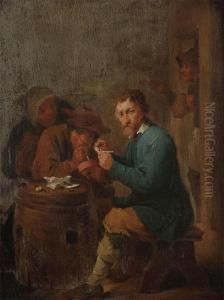 Studio Smoking Farmers by David Teniers De Jonge