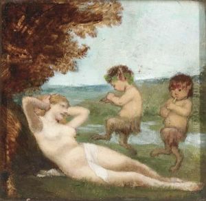 Fauns Piping A Nymph by Dorothy, nee Tennant Stanley