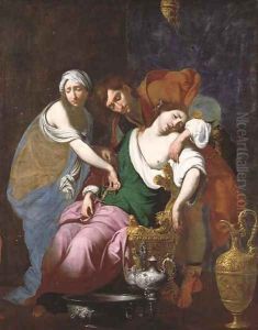 Rachel giving birth to Joseph by Francesco Furini
