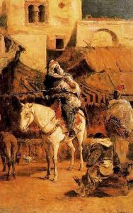 Arabic cavalier in Tangier by Mariano Jose Maria Bernardo Fortuny y Carbo