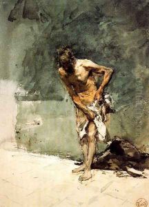 Man almost nude by Mariano Jose Maria Bernardo Fortuny y Carbo