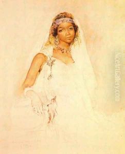 Portrait d'une jeune fille marocaine by Mariano Jose Maria Bernardo Fortuny y Carbo
