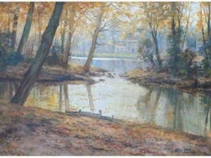 Paysage Automnal En Bord De Riviere by Kees Terlouw