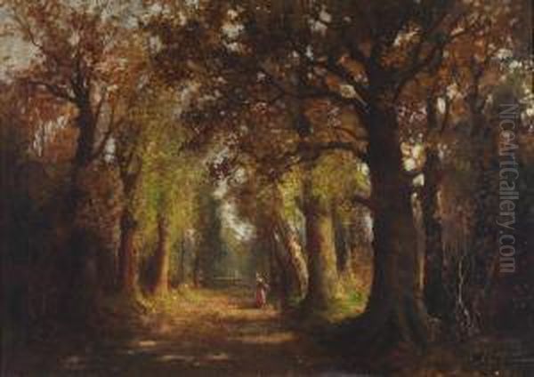 Figure On A Forestroad - view 1