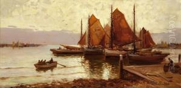 Ships In The Harbour Of Volendam - view 1