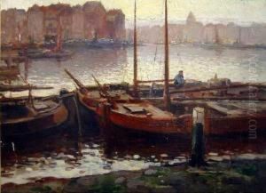 Bateaux Sur Le Canal, Amstel by Kees Terlouw