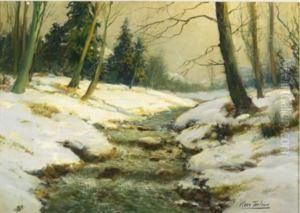 Snow Covered Stream by Kees Terlouw