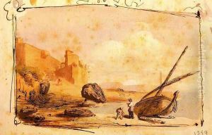 Album of 29 landscapes of Barcelona 3 by Mariano Jose Maria Bernardo Fortuny y Carbo