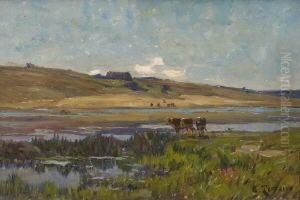 Kuhe Am Wasser. by Clovis Frederick Terraire
