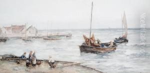 Fishing Boats Returning To Harbour by John Terris