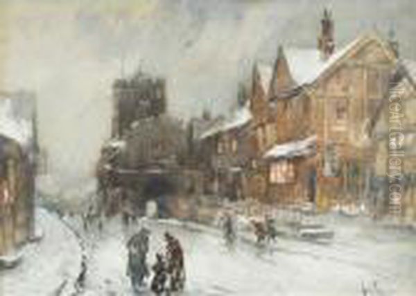 Street Scene On A Cold Winter""""s Night - view 1