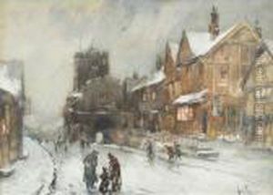 Street Scene On A Cold Winter""""s Night