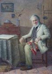 Gentleman Seated At A Table, Reading A Book Inan Interior