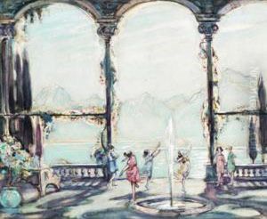 Girls Dancing Around A Fountain by Joseph Alfred Terry