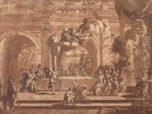Scene De Banquet Dans Un Decor D'architecture