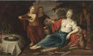 Diana With Her Servants Resting by Matheus Terwesten