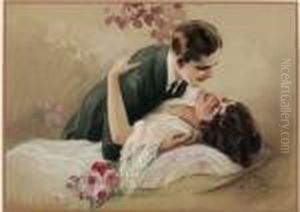 "gli Innamorati" 1917 Circa by Aleardo Terzi