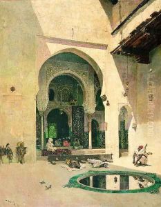 The Court of the Alhambra by Mariano Jose Maria Bernardo Fortuny y Carbo