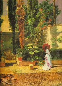 Garden of the Fortuny's house by Mariano Jose Maria Bernardo Fortuny y Carbo