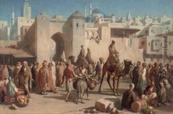 A Busy Arab Market - view 1