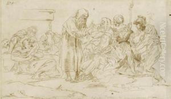 Composition With An Old Monk In A Garrison. - view 1