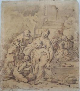 The Virgin And Child Adored Bysaints And Angels