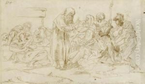 Composition With An Old Monk In Agarrison