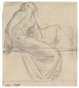 A Seated Figure In Profile