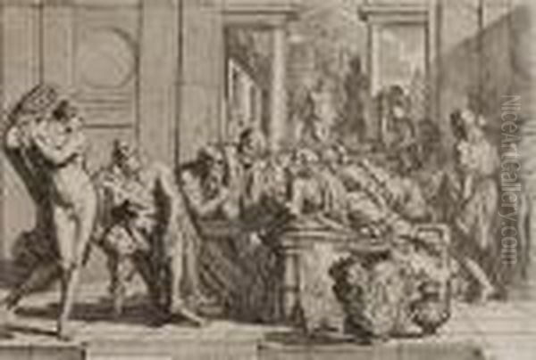 The Drunken Alcibiades Interrupting The Symposium - view 1