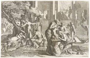 La Deesse Thetis Plongeant Le Jeune Achille Dans Un Vase...