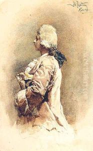 A Gentleman In A Powdered Wig And A Formal Coat by Mariano Jose Maria Bernardo Fortuny y Carbo
