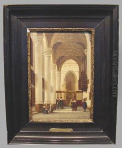 Church Interior by Pierre-Henri-Theodore Tetar van Elven