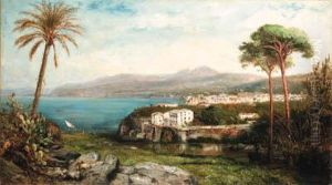 An Italian Coastal Scene by Pierre-Henri-Theodore Tetar van Elven