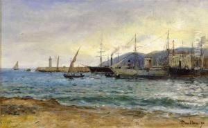 Le Port De Cannes by Pierre-Henri-Theodore Tetar van Elven